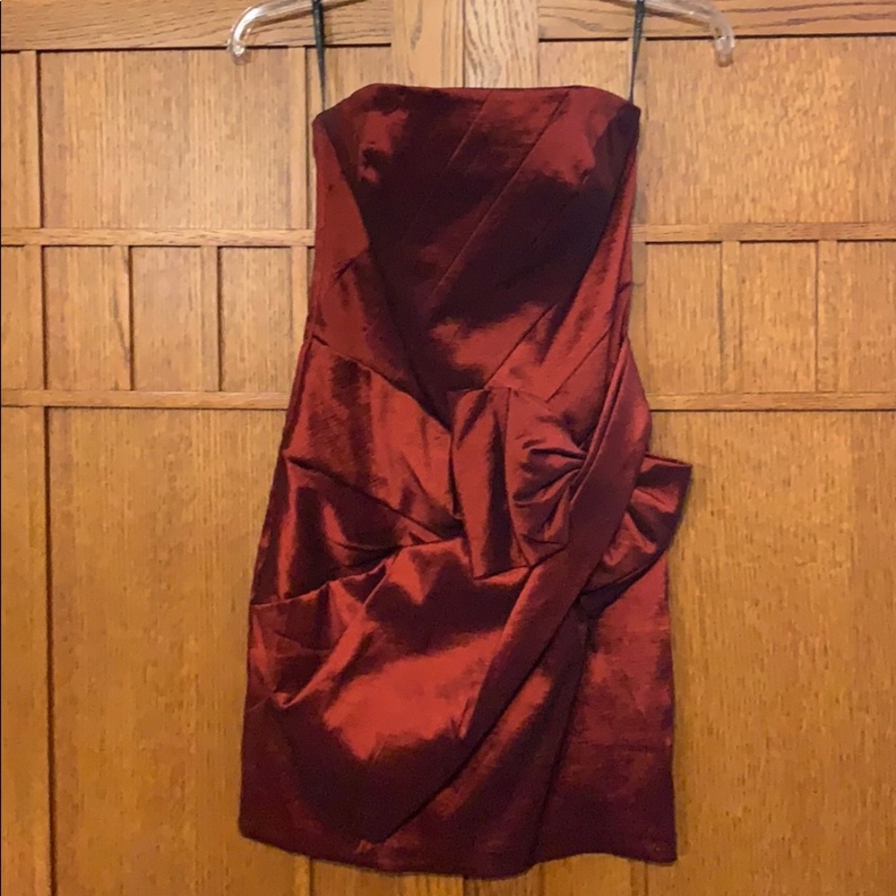 Jessica McClintock dark red short dress